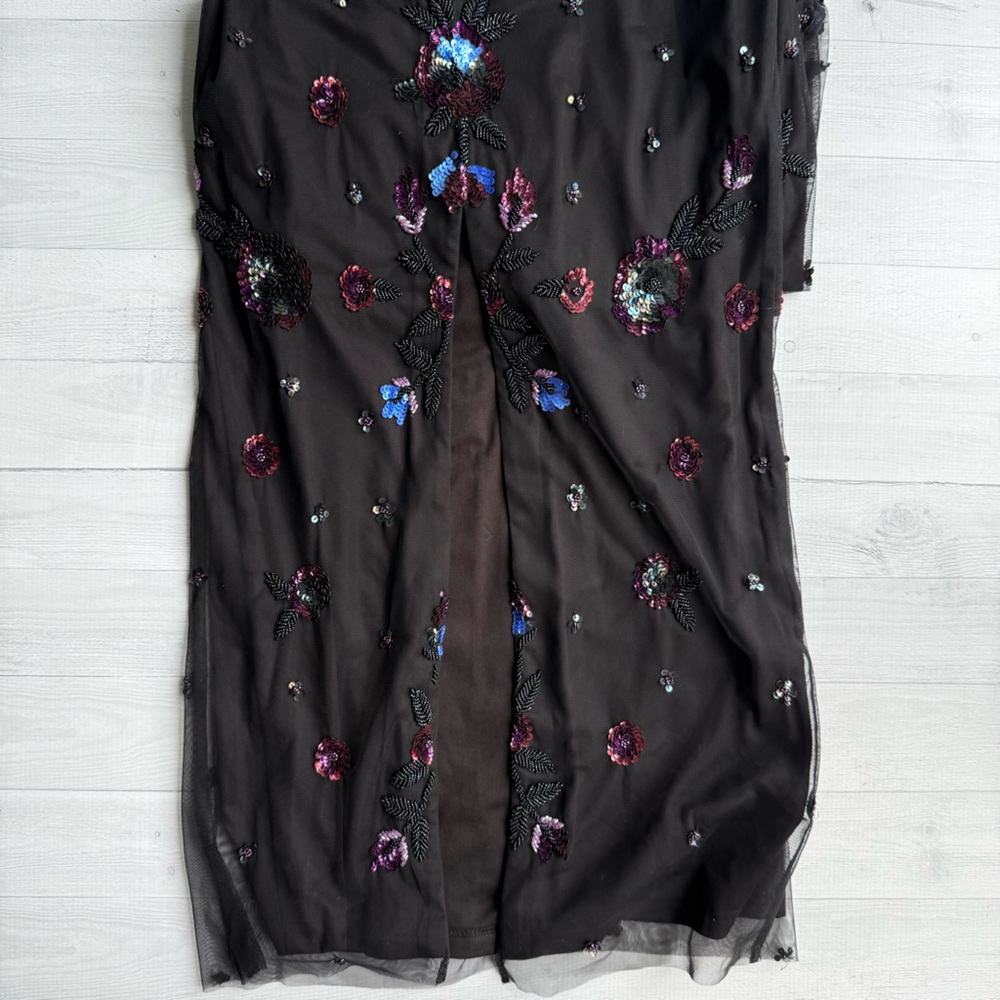 NWT NORDSTROM JS COLLECTIONS Beaded Blouson Gown Black Size 6 - Picture 13 of 13